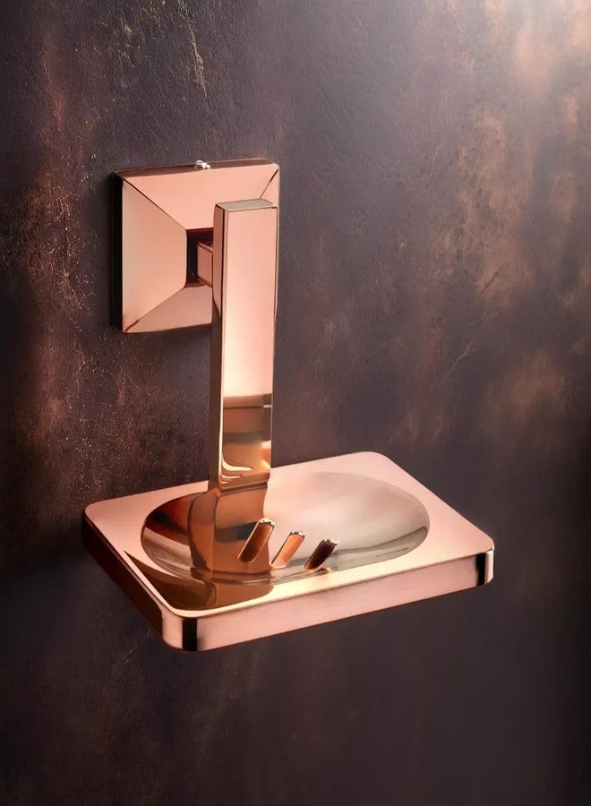 LUXIUR Soap Stand for Bathroom and Kitchen Sink, 304 Stainless Steel Soap Case for Wall Mount, Soap Dish, Soap Holder, Rose Gold - Image 1
